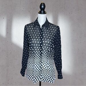 Women’s Emma James Sheer Petite Crepe Polka Dot Top - Size 6P